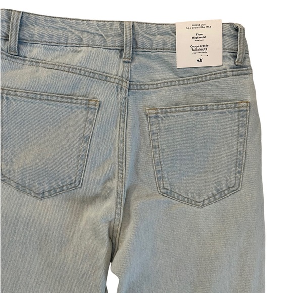H&M 100% Cotton Flare High Waist Ankle Length Jeans Size 6 - Picture 15 of 17